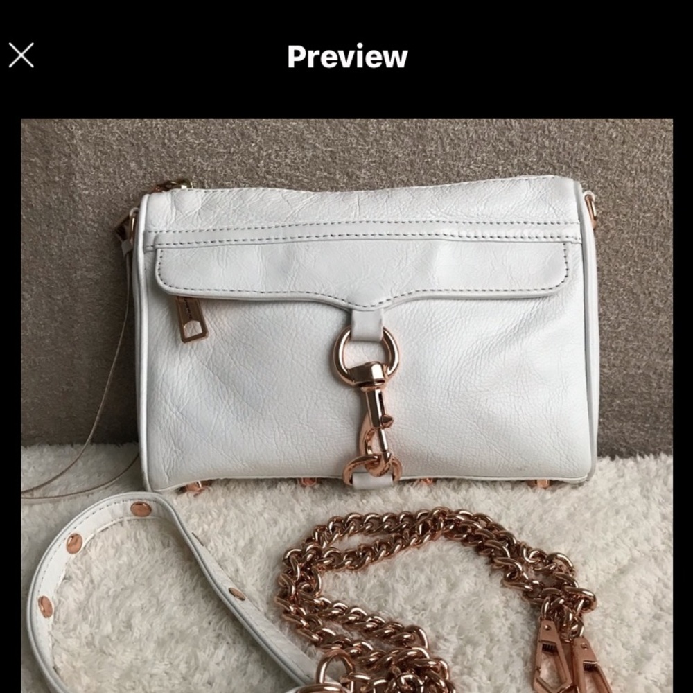 Rebecca Minkoff Mini MAC // white with rose gold